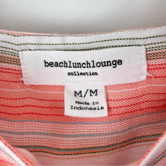 Beachlunchlounge Striped Flutter Sleeve Top Blouse Women's Size Medium - Picture 2 of 11
